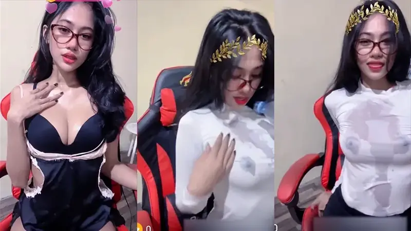 Una Live Pamer Dada Besar Bikin Sange backdrop